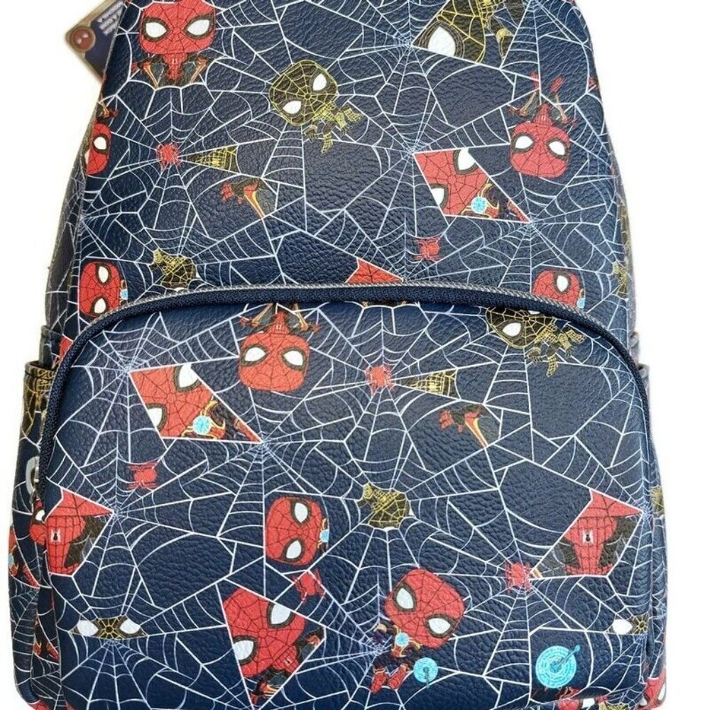 Funko Pop Marvel MINI Backpack Spider-Man Blue Multi-Color 11" x 9" Ages 8+ - Picture 2 of 6